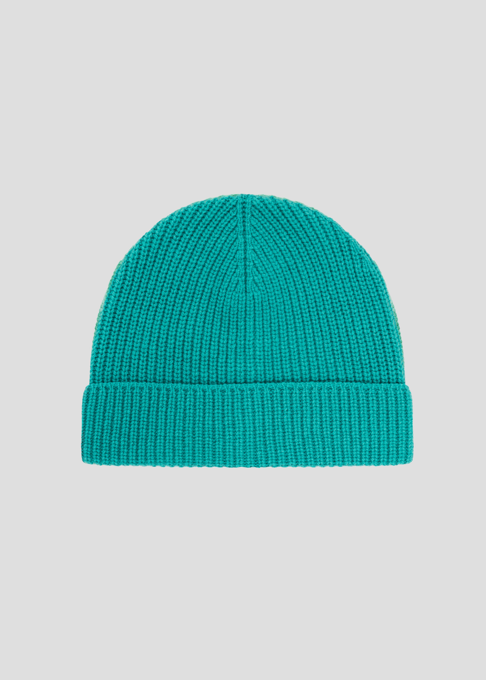 SEVEN GAUGE BEANIE IN LANA DI AGNELLO ACQUA