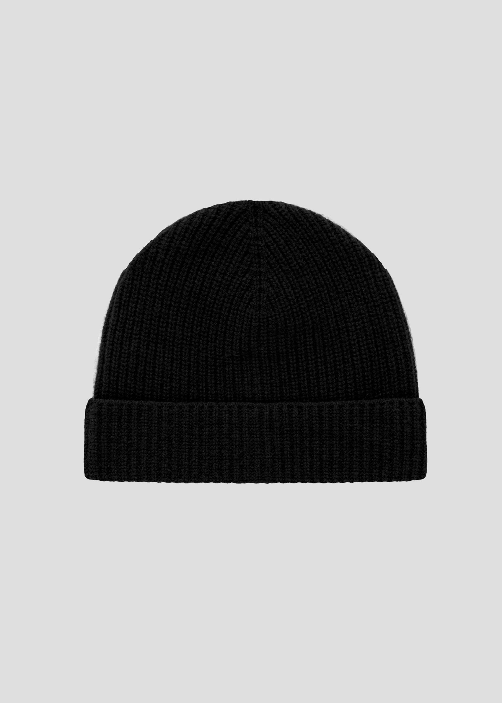 SEVEN GAUGE BEANIE IN LANA NERO