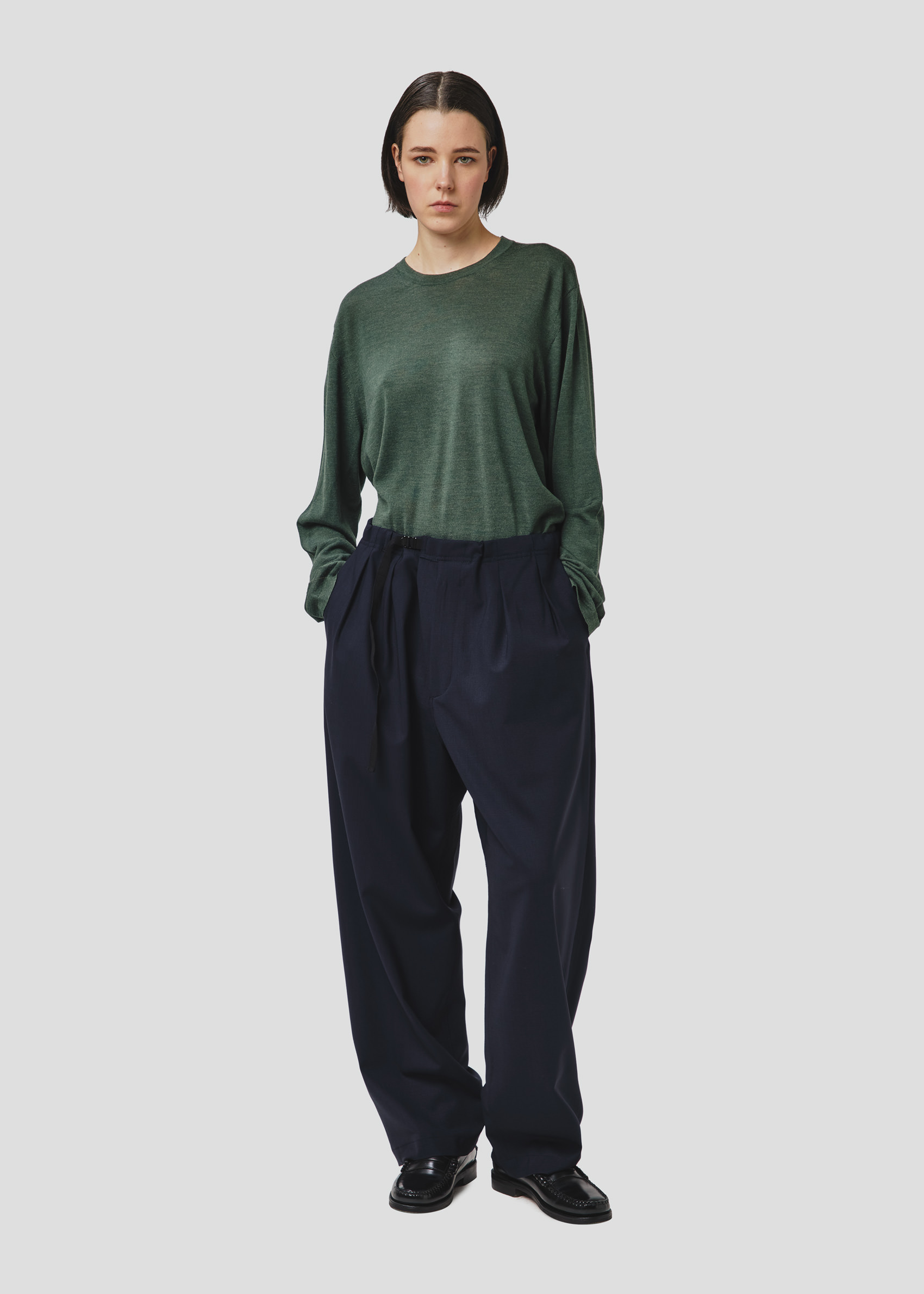 SEVEN GAUGE: TROUSERS TROPICAL WOOL BLUE