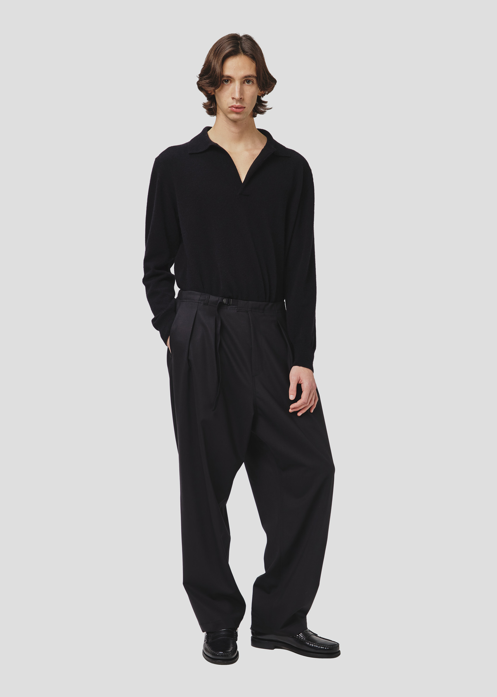 SEVEN GAUGE TROUSERS TROPICAL WOOL BLACK