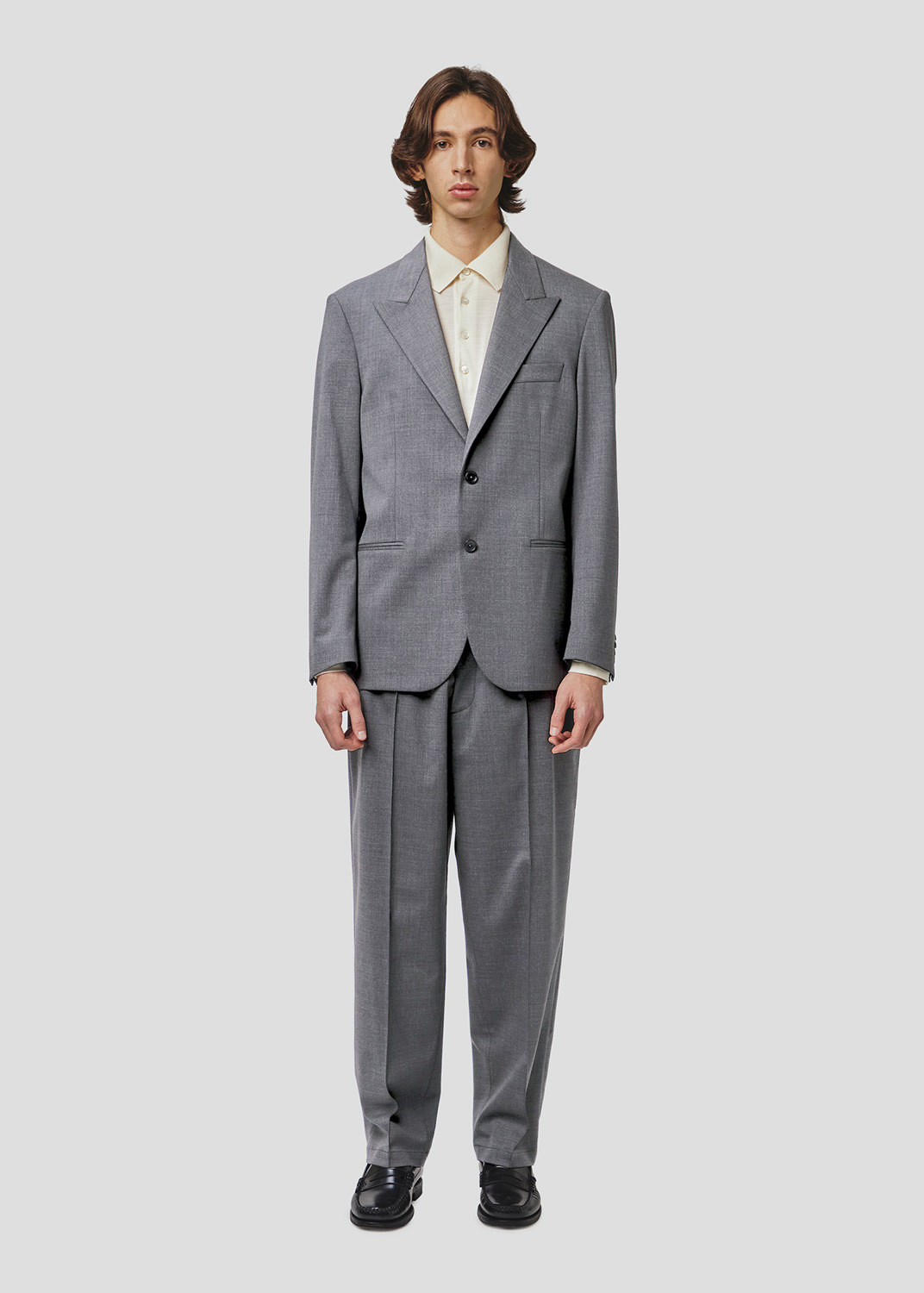 SEVEN GAUGE: BLAZER SINGLE BREAST TROPICAL WOOL GREY