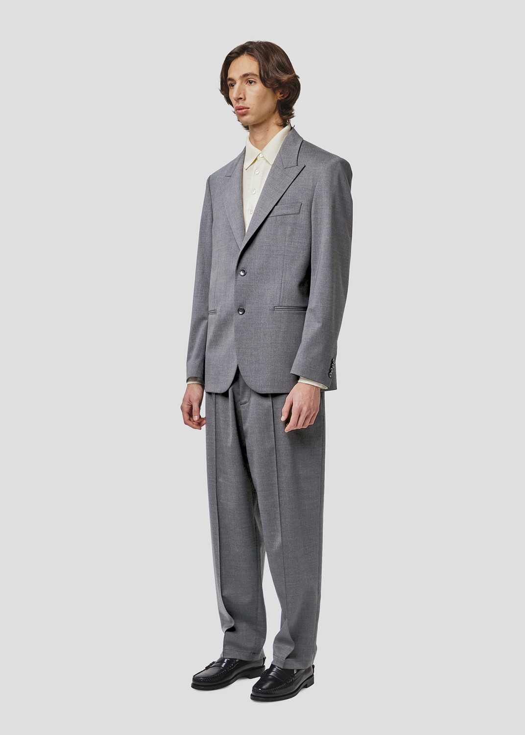 SEVEN GAUGE: BLAZER SINGLE BREAST TROPICAL WOOL GREY