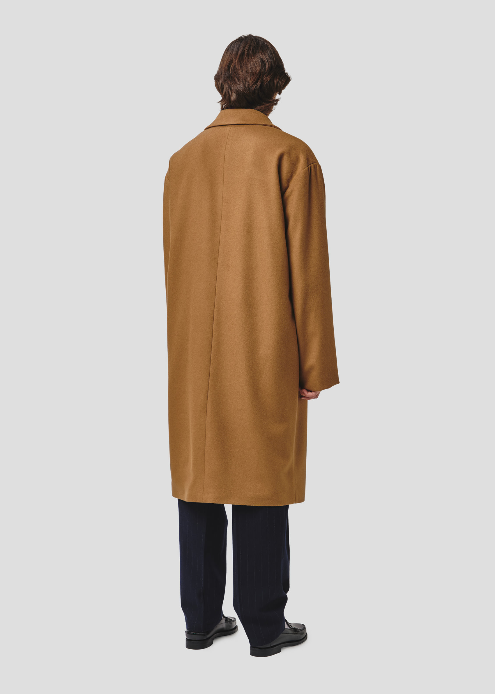 SEVEN GAUGE: CAPPOTTO DOPPIOPETTO MISTO CASHMERE LUNGO CAMMELLO