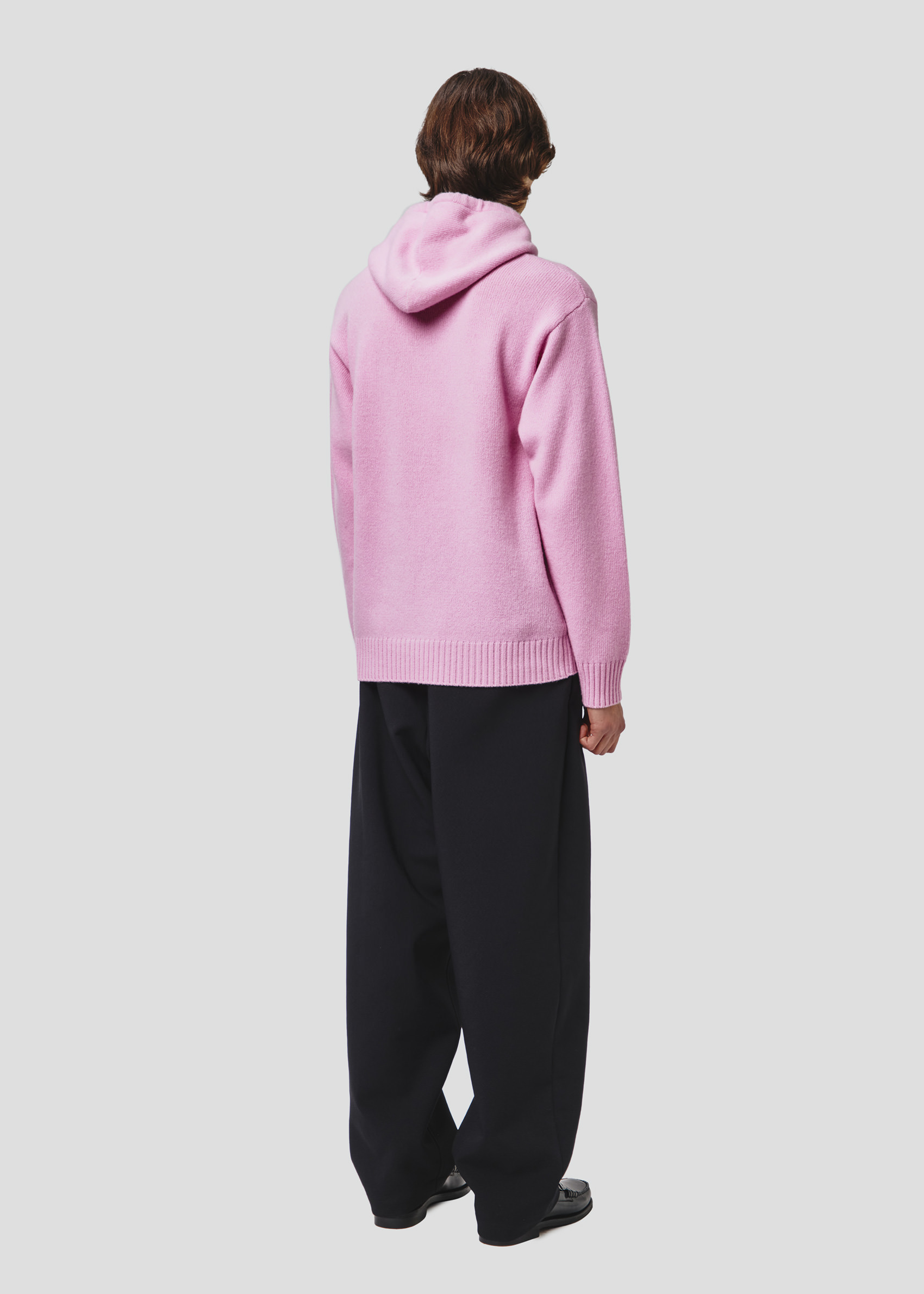 SEVEN GAUGE: LAMBSWOOL HOODED SWEATER PINK